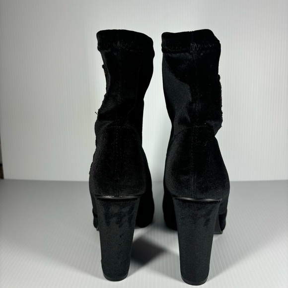 Yoki Heels Womens 8 Ankle Boots Roses Crushed Velvet Photoshoot Night Out Party - Picture 3 of 7